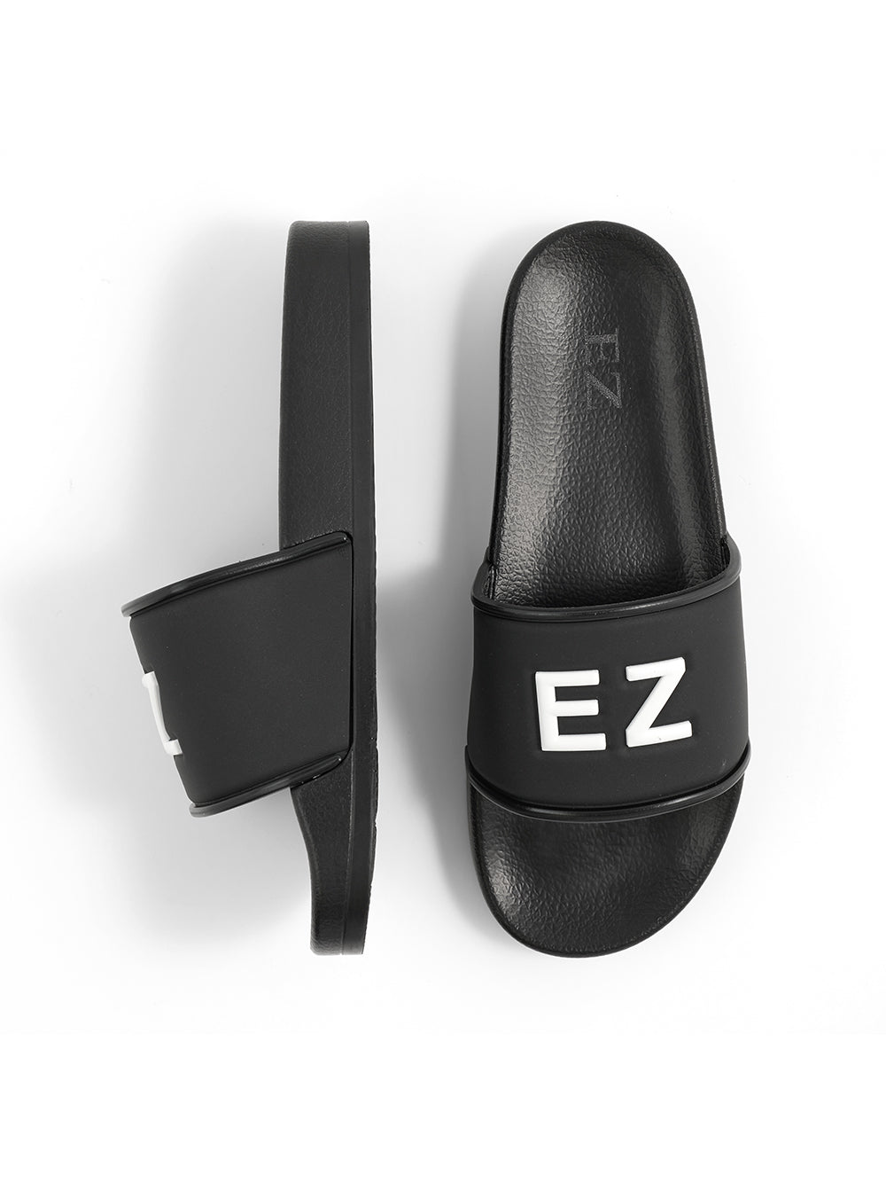 Black on white ‘EZ’ slides