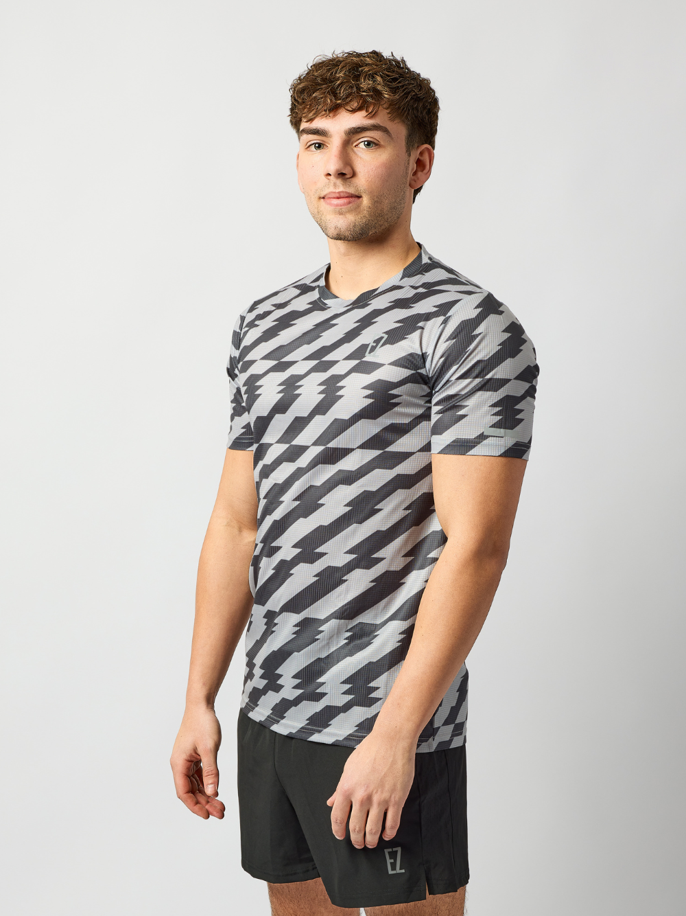 'EZ' Active Tee in Glitch Grey/Black