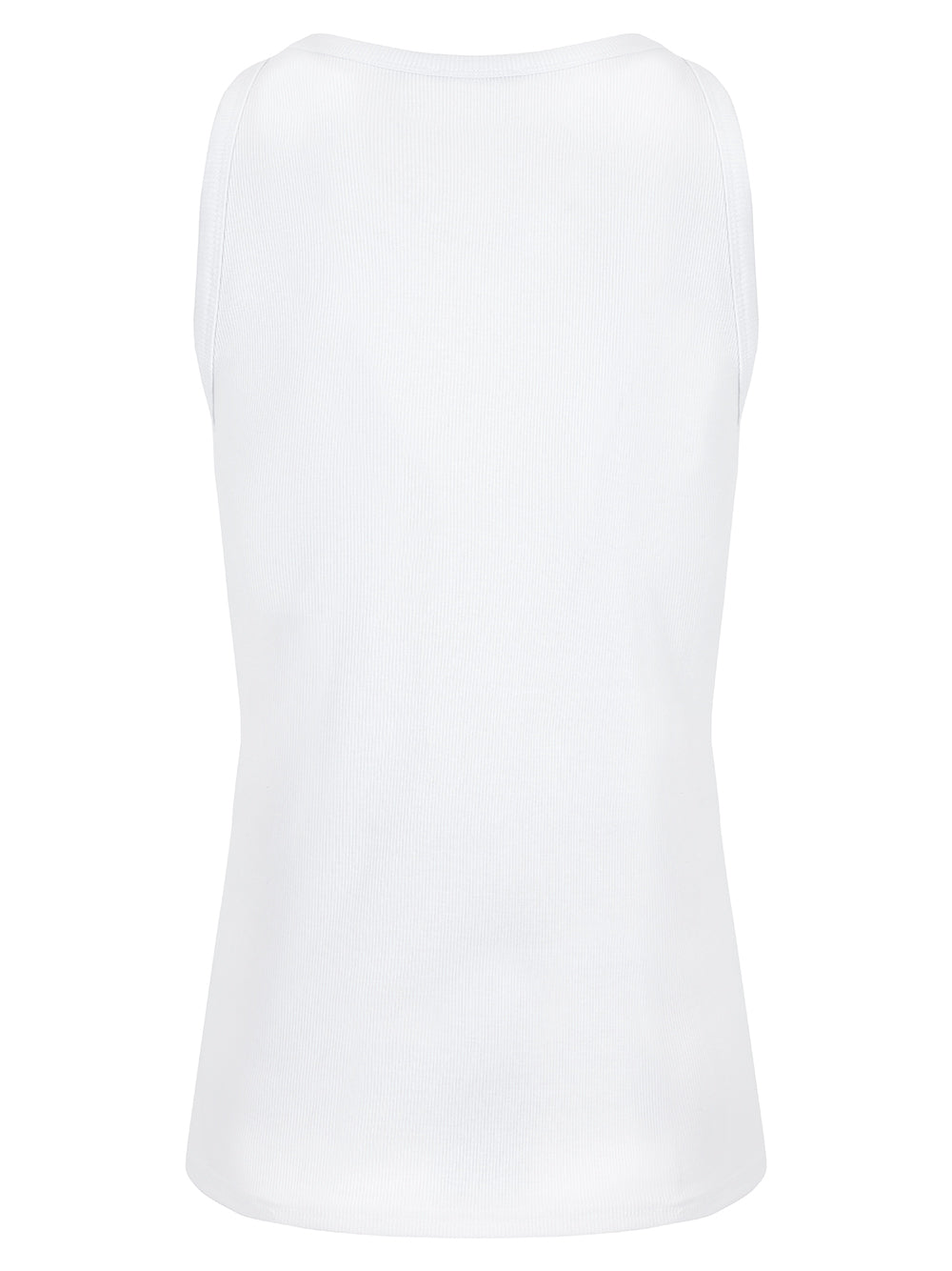 Ribbed Vest In White