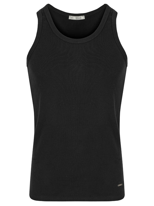 Ribbed Vest In Black