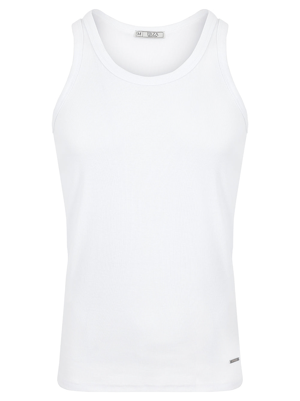 Ribbed Vest In White