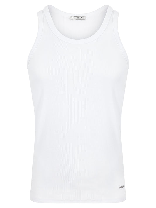 Ribbed Vest In White