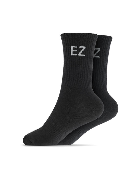 ‘EZ’ Cotton Everyday Socks Black Pack Of 3