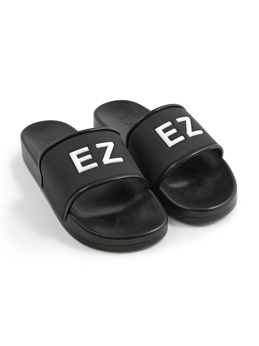 Black on white ‘EZ’ slides