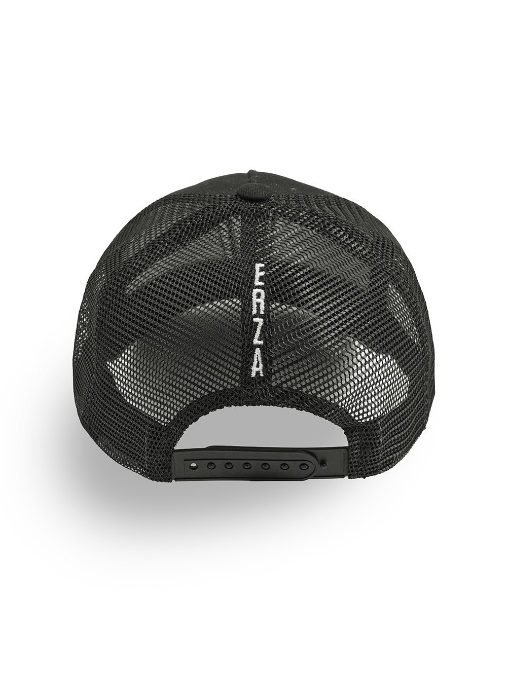 Black Trucker Cap ‘EZ’ White Stitch