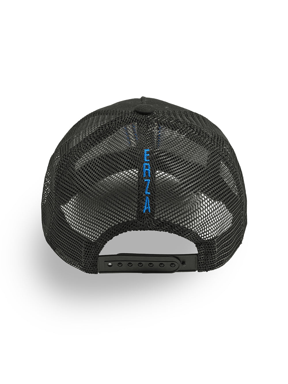 Black Trucker Cap ‘EZ’ Blue stitch