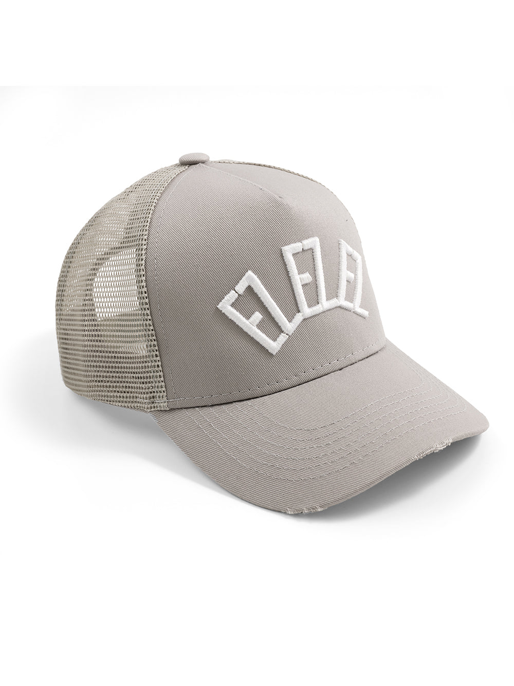 Grey Trucker Cap Triple ‘EZ’ White Stitch