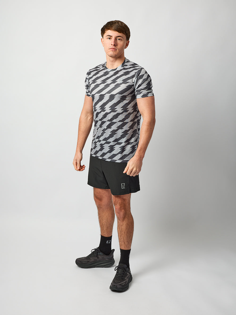 'EZ' Active Tee in Glitch Grey/Black