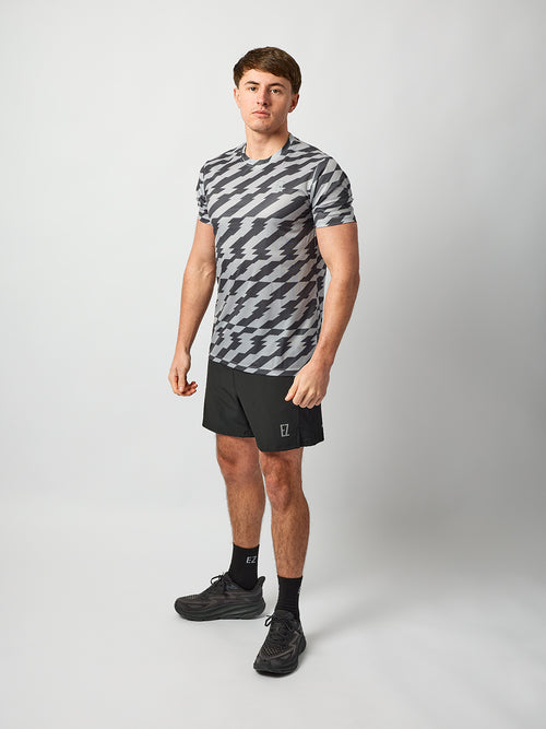'EZ' Active Tee in Glitch Grey/Black