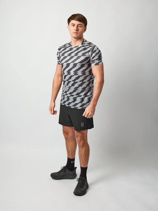 'EZ' Active Tee in Glitch Grey/Black