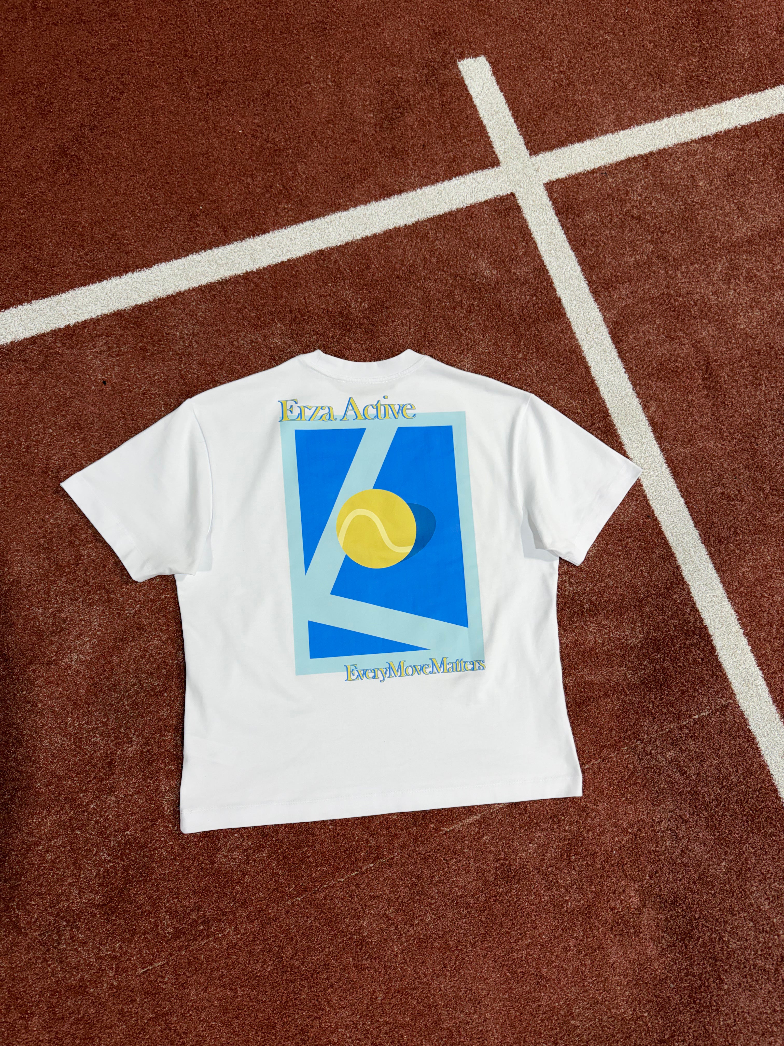 Erza Graphic Padel T Shirt White